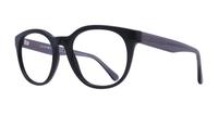 Shiny Black Emporio Armani EA3207 Oval Glasses - Angle