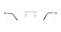 Silver / Black Finelight Pax Rectangle Glasses - Front