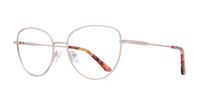Matte Gold/Pink Glasses Direct Bella Round Glasses - Angle
