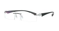 Black/White Glasses Direct Caravelli 104 Rectangle Glasses - Angle