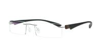 Slv/Blk/Brn Glasses Direct Caravelli 104 Rectangle Glasses - Angle
