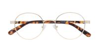 Matte Gold Glasses Direct Cody Round Glasses - Flat-lay