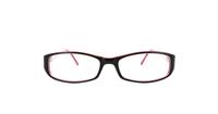 Black/Pink Glasses Direct Demoiselle Rectangle Glasses - Front
