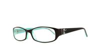 Brown/Green Glasses Direct Demoiselle Rectangle Glasses - Angle