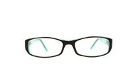 Brown/Green Glasses Direct Demoiselle Rectangle Glasses - Front