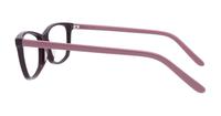 Burgundy/Pink Glasses Direct Ella Rectangle Glasses - Side