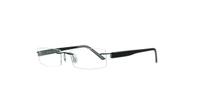 Matt Black Glasses Direct EMP Rimless 7555 Rectangle Glasses - Angle