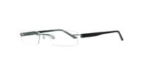 Gunmetal Glasses Direct EMP Rimless 7556 Rectangle Glasses - Angle