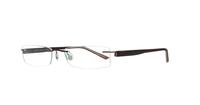 Burgundy Glasses Direct EMP Rimless 7562 Rectangle Glasses - Angle