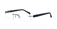 Blue Glasses Direct EMP Rimless 7566 Rectangle Glasses - Angle