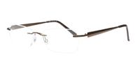 Brown Glasses Direct EMP Rimless 7567 Rectangle Glasses - Angle