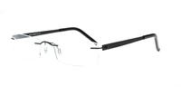 Black Glasses Direct EMP Rimless 7569 Rectangle Glasses - Angle