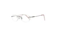 Pink Glasses Direct EMP Rimless Explore Oval Glasses - Angle