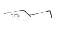 Gunmetal Glasses Direct EMP Rimless Fantastic Rectangle Glasses - Angle
