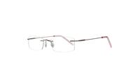 Pink Glasses Direct EMP Rimless Surprise Rectangle Glasses - Angle