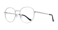 Matte Silver Glasses Direct Franky Round Glasses - Angle