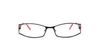 Black/red Glasses Direct Galadriel Rectangle Glasses - Front
