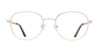 Satin Gold Glasses Direct Harlan Round Glasses - Front