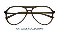Matte Crystal Khaki Glasses Direct Harquin Round Glasses - Flat-lay