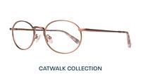 Matte Rose Gold Glasses Direct Hawkins Oval Glasses - Angle