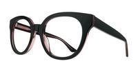 Black / Crystal Pink Glasses Direct Jessie Oval Glasses - Angle