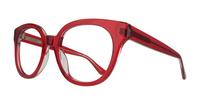 Red / Crystal Clear Glasses Direct Jessie Oval Glasses - Angle