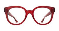 Red / Crystal Clear Glasses Direct Jessie Oval Glasses - Front