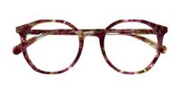 Purple Havana Glasses Direct Julia Round Glasses - Flat-lay