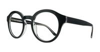Bi layer Black / Crystal Glasses Direct Justin Round Glasses - Angle
