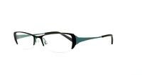 Black/Teal Glasses Direct Live Wire Rectangle Glasses - Angle