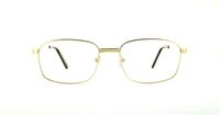 Shiny Satin Gold Glasses Direct Trevor Rectangle Glasses - Front