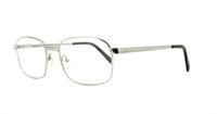 Shiny Satin Silver Glasses Direct Trevor Rectangle Glasses - Angle