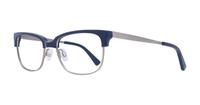 Navy harrington Gingham Clubmaster Glasses - Angle
