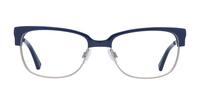 Navy harrington Gingham Clubmaster Glasses - Front