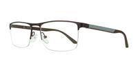 Matte Brown / Twill Silver harrington Jeffrey Rectangle Glasses - Angle