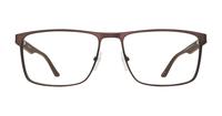 Matte Brown / Black harrington Jimmy Rectangle Glasses - Front