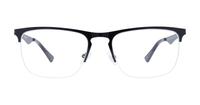 Shiny Black harrington Joe Rectangle Glasses - Front