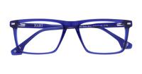 Crystal Dark Blue Hart Gavin Rectangle Glasses - Flat-lay