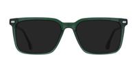 Crystal Green Hart Gunner Square Glasses - Sun