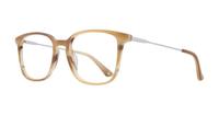 Brown Horn/ Silver London Retro Baker Square Glasses - Angle