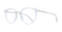 Shiny Crystal / Silver London Retro Bow Round Glasses - Angle
