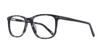 Grey/ Brown London Retro Clapham Rectangle Glasses - Angle