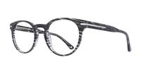 Shiny Grey Striped London Retro Dalston Round Glasses - Angle