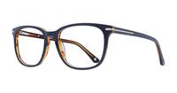 Navy Blue/ Orange London Retro Eastcote Rectangle Glasses - Angle