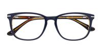 Navy Blue/ Orange London Retro Eastcote Rectangle Glasses - Flat-lay