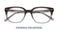 Grey Wood / Crystal Grey London Retro Hanwell Round Glasses - Flat-lay