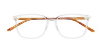 Clear/Brown London Retro Lucas Oval Glasses - Flat-lay