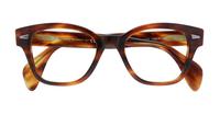 Striped Havana Ray-Ban RB0880 Square Glasses - Flat-lay