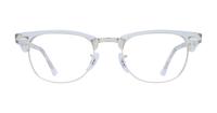 White Transparent Ray-Ban RB5154-49 Clubmaster Glasses - Front