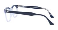 Blue Transparent Ray-Ban RB5398 Round Glasses - Side